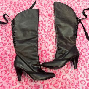 Steve-madden Women's Dark Brown Lace up Kneehigh Cowgirl Boots